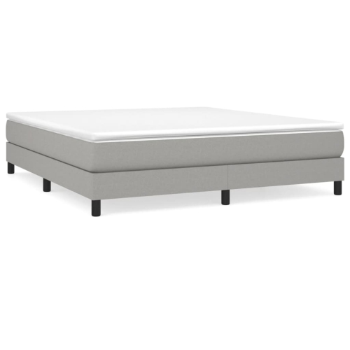 VIDAXL  Box Spring Bed Frame Light King Fabric (Us Only) In Grey