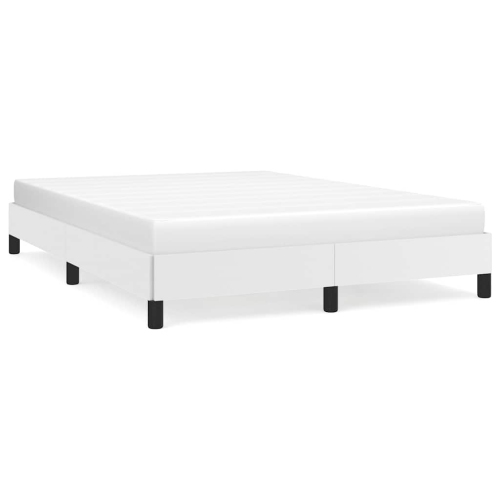 vidaXL Full Bed Frame, Faux Leather Upholstered Platform Bed Frame, White, No Mattress