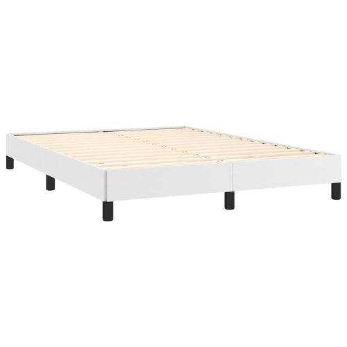 vidaXL Full Bed Frame, Faux Leather Upholstered Platform Bed Frame, White, No Mattress