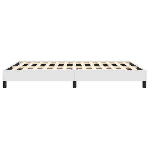 vidaXL Full Bed Frame, Faux Leather Upholstered Platform Bed Frame, White, No Mattress