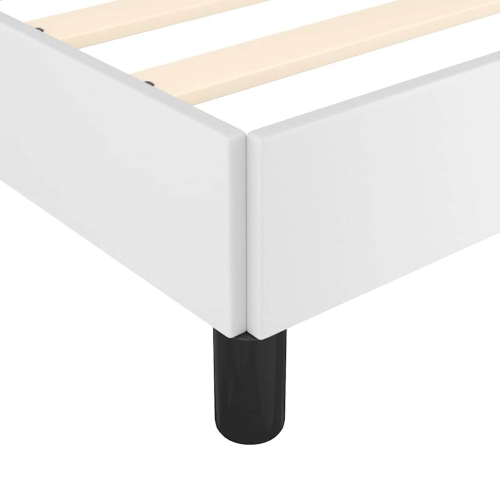 vidaXL Full Bed Frame, Faux Leather Upholstered Platform Bed Frame, White, No Mattress