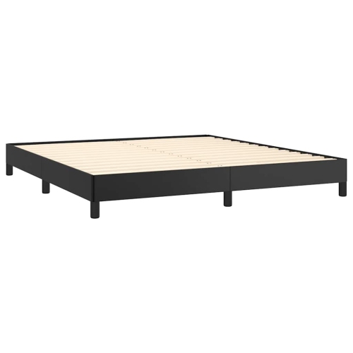 vidaXL King Bed Frame, Faux Leather Upholstered Platform Bed Frame, Black, No Mattress