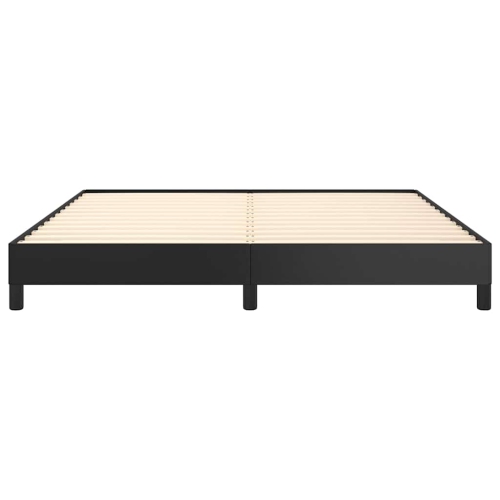 vidaXL King Bed Frame, Faux Leather Upholstered Platform Bed Frame, Black, No Mattress