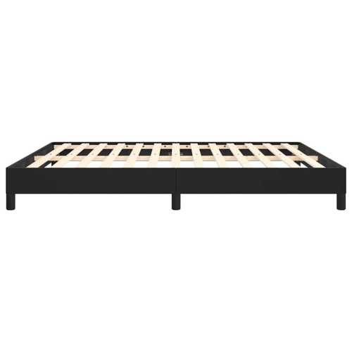 vidaXL King Bed Frame, Faux Leather Upholstered Platform Bed Frame, Black, No Mattress