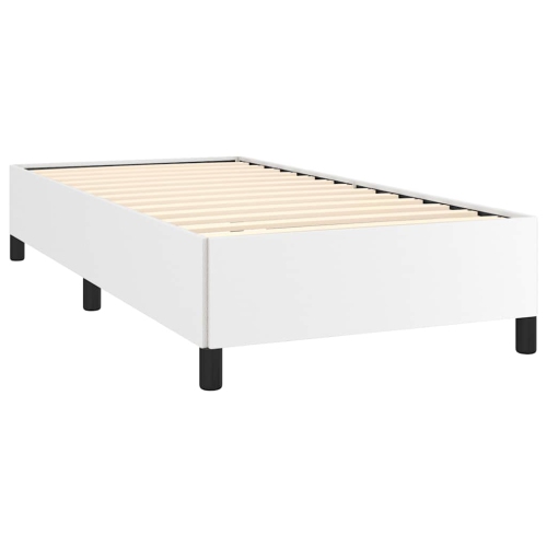 vidaXL Twin XL Bed Frame, Faux Leather Upholstered Platform Bed Frame, White, No Mattress