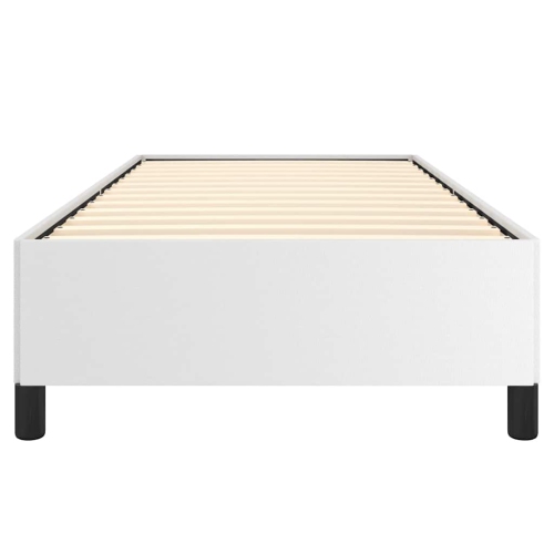 vidaXL Twin XL Bed Frame, Faux Leather Upholstered Platform Bed Frame, White, No Mattress