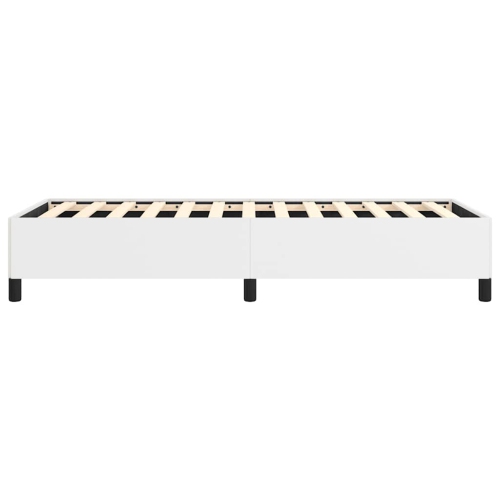 vidaXL Twin XL Bed Frame, Faux Leather Upholstered Platform Bed Frame, White, No Mattress