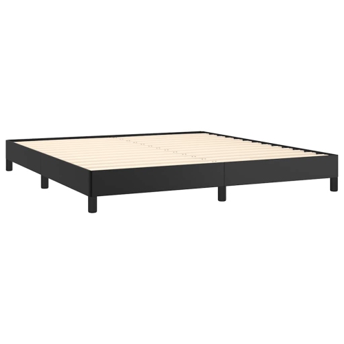 vidaXL Queen Bed Frame, Faux Leather Upholstered Platform Bed Frame, Black, No Mattress