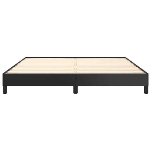 vidaXL Queen Bed Frame, Faux Leather Upholstered Platform Bed Frame, Black, No Mattress