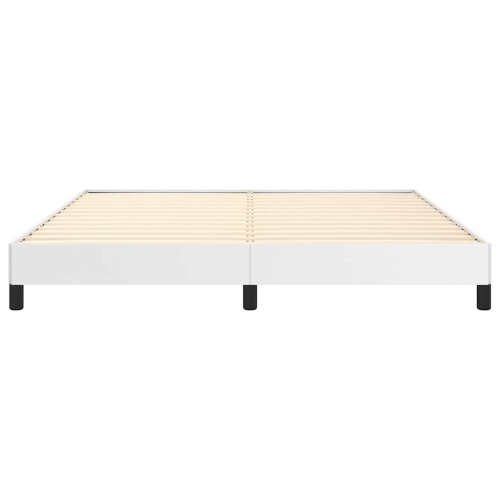 vidaXL King Bed Frame, Faux Leather Upholstered Platform Bed Frame, White, No Mattress