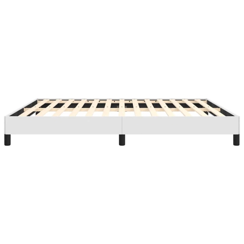 vidaXL King Bed Frame, Faux Leather Upholstered Platform Bed Frame, White, No Mattress
