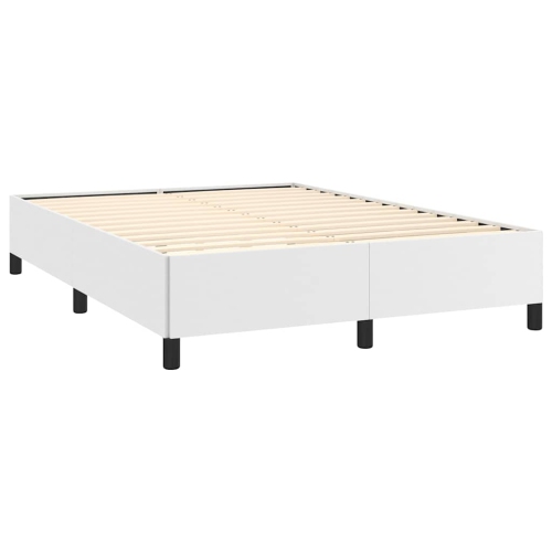 vidaXL Full Bed Frame, Faux Leather Upholstered Platform Bed Frame, White, No Mattress