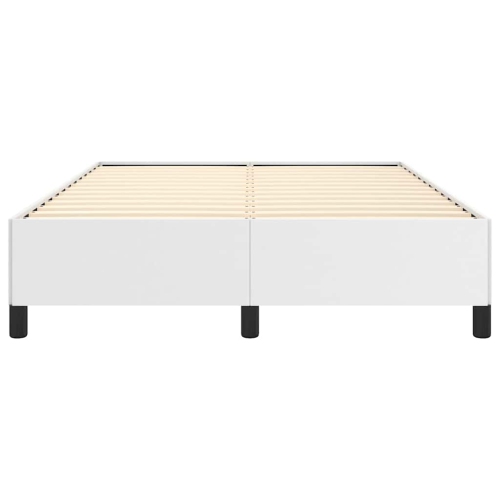 vidaXL Full Bed Frame, Faux Leather Upholstered Platform Bed Frame, White, No Mattress