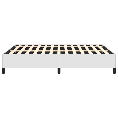 vidaXL Full Bed Frame, Faux Leather Upholstered Platform Bed Frame, White, No Mattress