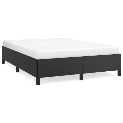 vidaXL Queen Bed Frame, Faux Leather Upholstered Platform Bed Frame, Black, No Mattress