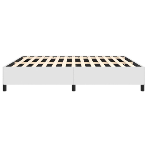 vidaXL Queen Bed Frame, Faux Leather Upholstered Platform Bed Frame, White, No Mattress