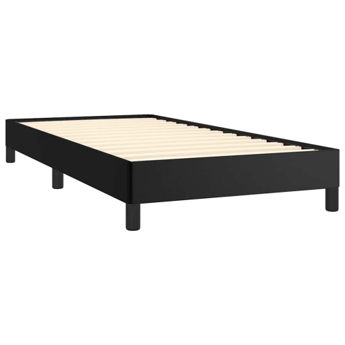 vidaXL Twin Bed Frame, Faux Leather Upholstered Platform Bed Frame, Black, No Mattress
