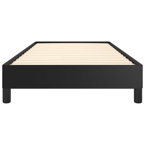 vidaXL Twin Bed Frame, Faux Leather Upholstered Platform Bed Frame, Black, No Mattress