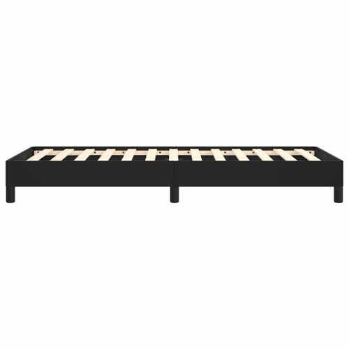vidaXL Twin Bed Frame, Faux Leather Upholstered Platform Bed Frame, Black, No Mattress