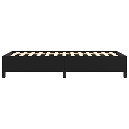 vidaXL Twin XL Bed Frame, Faux Leather Upholstered Platform Bed Frame, Black, No Mattress