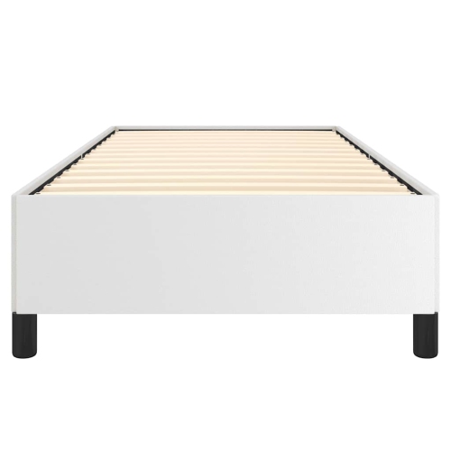 vidaXL Twin Bed Frame, Faux Leather Upholstered Platform Bed Frame, White, No Mattress
