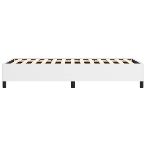 vidaXL Twin Bed Frame, Faux Leather Upholstered Platform Bed Frame, White, No Mattress