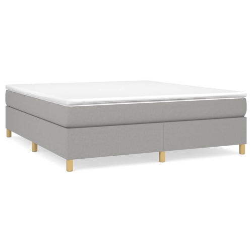 vidaXL Box Spring Bed Frame Light Grey California King Fabric