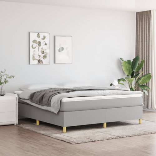 vidaXL Box Spring Bed Frame Light Grey California King Fabric