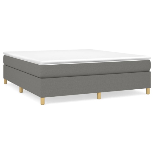 VIDAXL  Box Spring Bed Frame Dark King Fabric (Us Only) In Grey