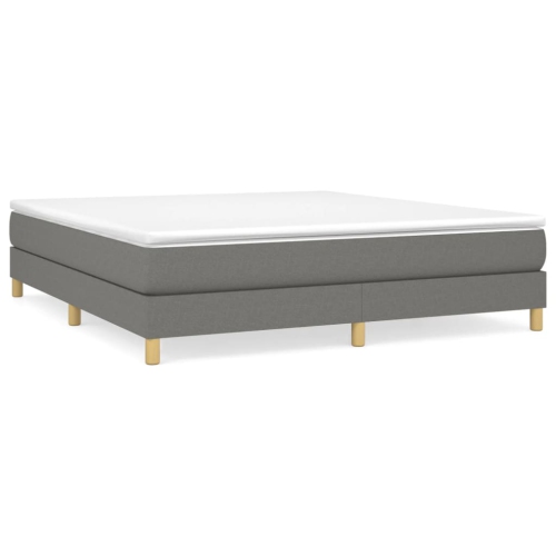 VIDAXL  Box Spring Bed Frame Dark King Fabric (Us Only) In Grey