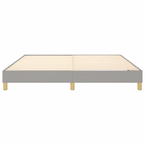 vidaXL Box Spring Bed Frame Light Grey King Fabric