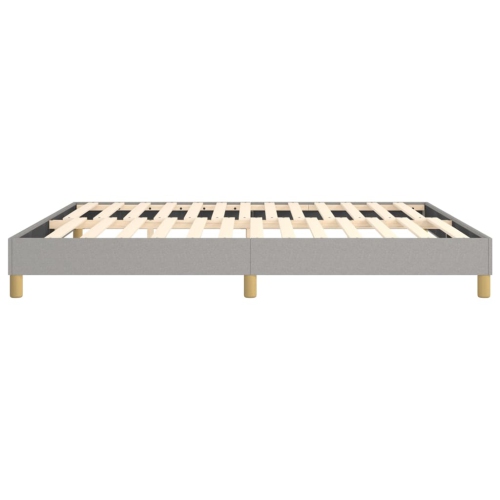 vidaXL Box Spring Bed Frame Light Grey King Fabric