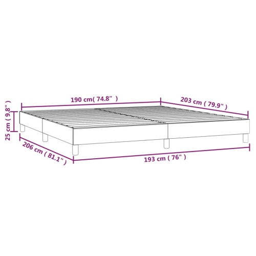 vidaXL Box Spring Bed Frame Light Grey King Fabric