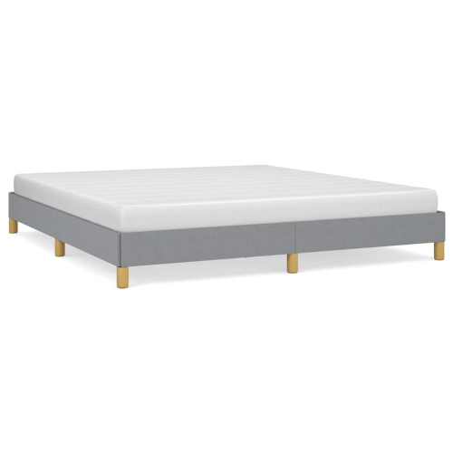 vidaXL California King Bed Frame, Fabric Upholstered Platform Bed Frame, Light Gray, No Mattress