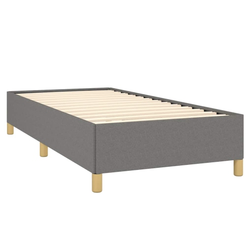 Cadre de lit simple vidaXL, cadre de lit plateforme recouvert de tissu, gris foncé, sans matelas