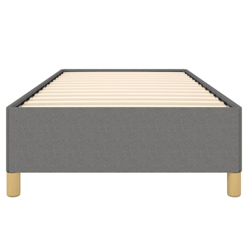Cadre de lit simple vidaXL, cadre de lit plateforme recouvert de tissu, gris foncé, sans matelas