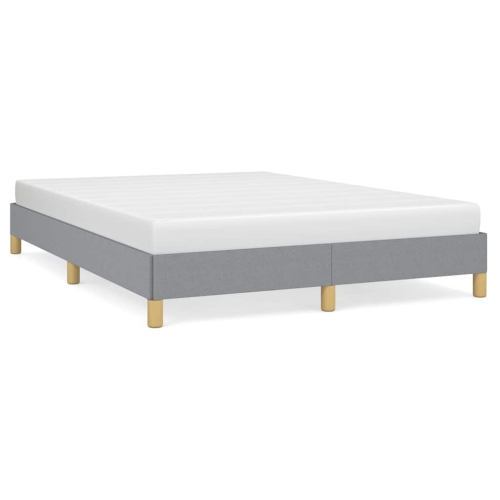 vidaXL Queen Bed Frame, Fabric Upholstered Platform Bed Frame, Light Gray, No Mattress