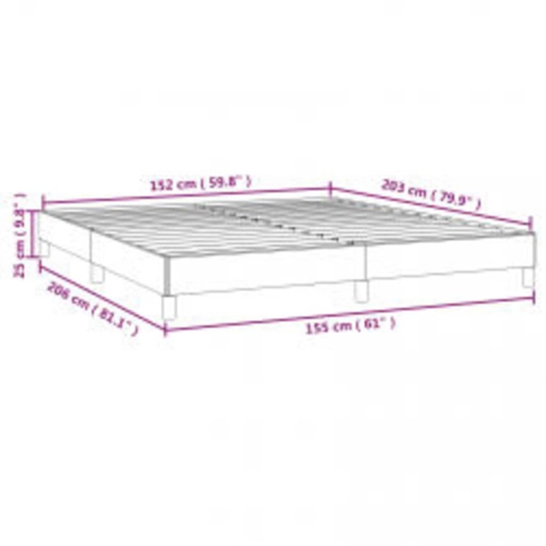 vidaXL Queen Bed Frame, Fabric Upholstered Platform Bed Frame, Light Gray, No Mattress