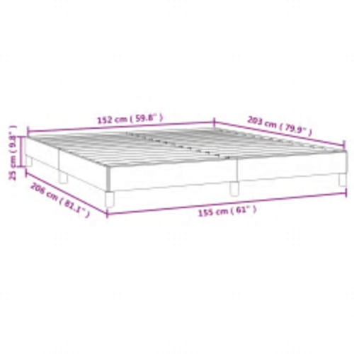 vidaXL Queen Bed Frame, Fabric Upholstered Platform Bed Frame, Dark Gray, No Mattress