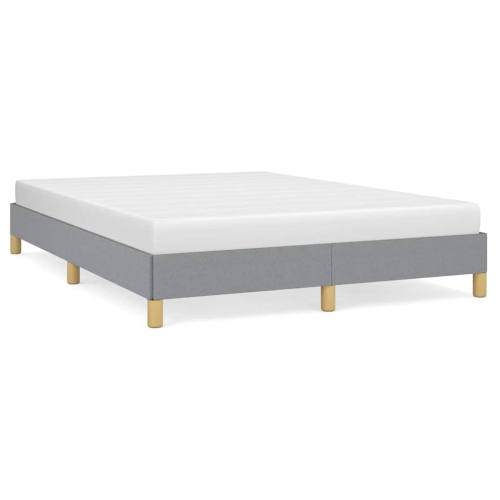 VIDAXL  Full Bed Frame, Fabric Upholstered Platform Bed Frame, Light Gray, No Mattress