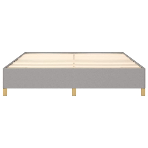 vidaXL King Bed Frame, Fabric Upholstered Platform Bed Frame, Light Gray, No Mattress