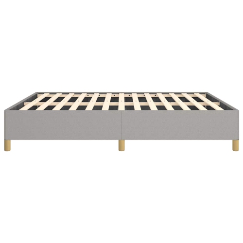 vidaXL King Bed Frame, Fabric Upholstered Platform Bed Frame, Light Gray, No Mattress