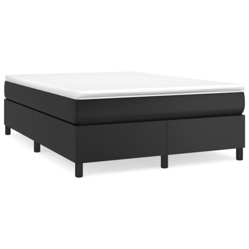 VIDAXL  Box Spring Bed Frame Queen Faux Leather (Us/au Only) In Black