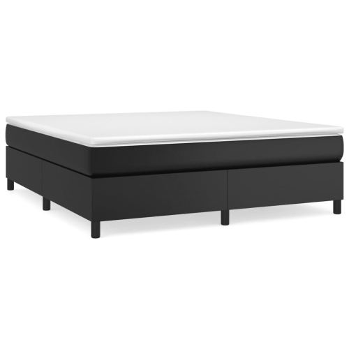 VIDAXL  Box Spring Bed Frame King Faux Leather (Us Only) In Black