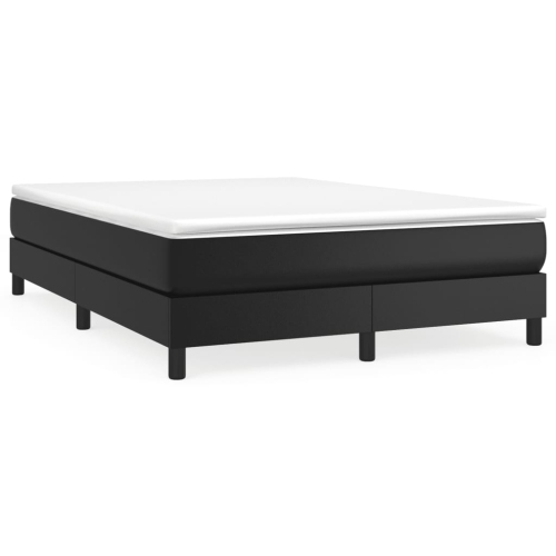 vidaXL Box Spring Bed Frame Black Queen Faux Leather