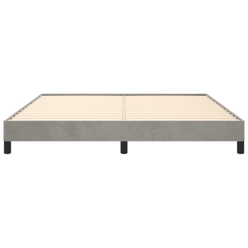 vidaXL Box Spring Bed Frame Light Grey King Velvet