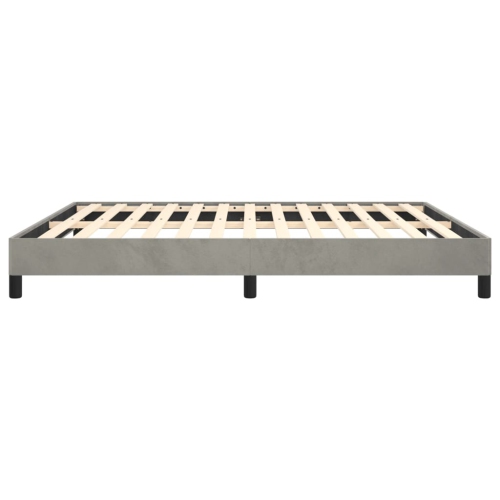 vidaXL Box Spring Bed Frame Light Grey King Velvet