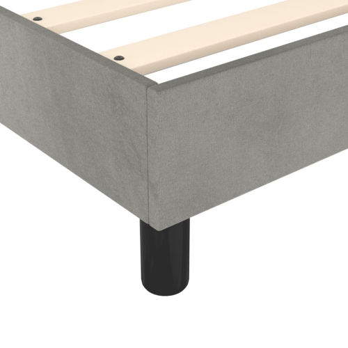 vidaXL Box Spring Bed Frame Light Grey King Velvet