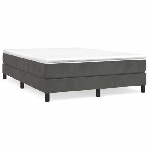 VIDAXL  Box Spring Bed Frame Dark Full Velvet (Us Only) In Grey
