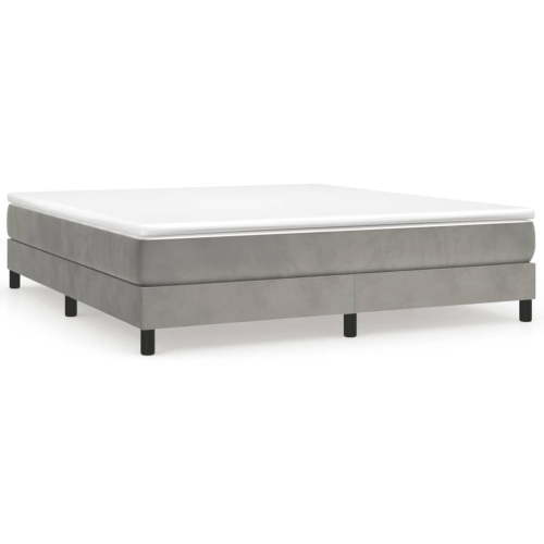 VIDAXL  Box Spring Bed Frame Light California King Velvet (Us Only) In Grey